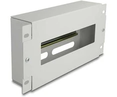 Delock 10? Schutzschalterleiste mit Abdeckung und Hutschiene 3 HE Metall grau