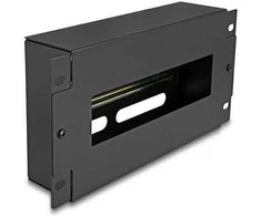 Delock 10? Schutzschalterleiste mit Abdeckung und Hutschiene 3 HE Metall juodas