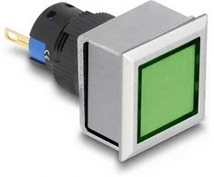Delock 16 mm Kunststoff Signallampe grün / Lötversion / viereckig