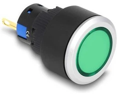 Delock 16 mm Kunststoff Signallampe grün / Lötversion