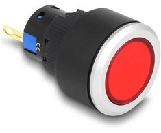 Delock 16 mm Kunststoff Signallampe raudona / Lötversion
