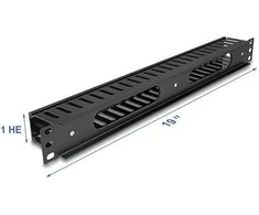 Delock 19? 1 HE Kabelmanagement Rangierpanel mit 2 Öffnungen Metall / Kunststoff juodas