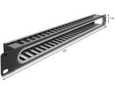 Delock 19? 1 HE Kabelmanagement Rangierpanel mit Öffnung und Kantenschutz juodas