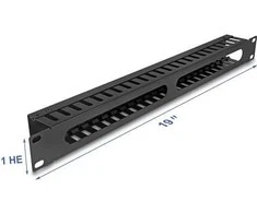 Delock 19? 1 HE Kabelmanagement Rangierpanel mit 2 Öffnungen 1 HE Metall juodas