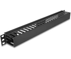Delock 19? 1 HE Kabelmanagement Rangierpanel mit 2 Öffnungen Metall / Kunststoff juodas