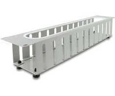 Delock 19? 2 HE Kabelmanagement Rangierpanel mit Öffnung und Kantenschutz grau