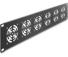 Delock 19? 2 HE Rackblende für 6 Lüfter 60 x 60 mm dunkelgrau