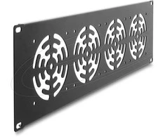 Delock 19? 3 HE Rackblende für 4 Lüfter 92 x 92 mm dunkelgrau