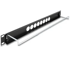 Delock 19? D-Typ Patchpanel mit Entlastungsschiene 8 Port mittig 1 HE juodas