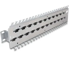 Delock 19? Kabelabfangschiene für Netzwerkkabelverbinder mit LSA Anschluss 24 Port Metall