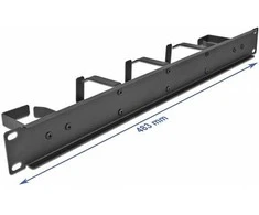 Delock 19? Kabelmanagement Rangierpanel mit 5 Metall Bügeln (2 x horizontal, 3 x vertikal) 1 HE juodas