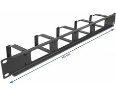 Delock 19? Kabelmanagement Rangierpanel mit 4 Öffnungen und 5 Bügeln 1 HE juodas