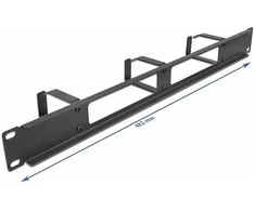 Delock 19? Kabelmanagement Rangierpanel mit 2 Öffnungen und 3 Bügeln 1 HE juodas