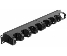 Delock 66849 - Cable management panel - Juodas - Metal - Plastic - 1U - 48.3 cm (19") - 44 mm