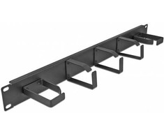 Delock 19? Kabelmanagement Rangierpanel mit 5 Metall Bügeln (2 x horizontal, 3 x vertikal) 1 HE juodas