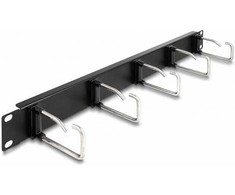 Delock 19? Kabelmanagement Rangierpanel mit 5 Metallbügel 1 HE juodas