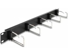 Delock 19? Kabelmanagement Rangierpanel mit 5 Metallbügel 1 HE juodas