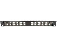 Delock 19? Keystone Patchpanel 24 Port gewinkelt mit Entlastungsschiene juodas