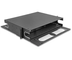 Delock 19? LWL Patchpanel mit Sichtfenster unbestückt 2 HE dunkelgrau