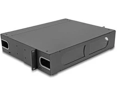 Delock 19? LWL Patchpanel mit Sichtfenster unbestückt 2 HE dunkelgrau