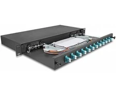 Delock 19? LWL Spleißbox 12 x LC Duplex OM3 1HE komplett bestückt