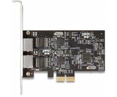 DeLOCK PCI Express x2 plokštė į 2 x RJ45 2.5 Gigabit LAN i225, vidinė, laidinė, PCI Express, Ethernet, 2500 Mbit/s, nerūdijantis plienas
