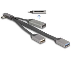 Skaitytuvas Delock DELOCK 2 Port USB Hub inklusive SD und Micro SD Card Reader mit USB Type-C Anschluss
