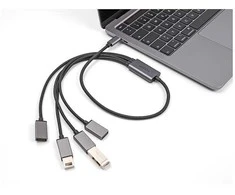 Delock 4 Port USB 2.0 Kabelis-Hub mit USB Type-C™ Anschluss 60 cm