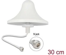Delock 4G WiFi 2,4 GHz Antenne N Buchse 3 dBi 30 cm RG-58 omnidirektional Deckenmontage baltas