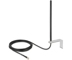 Delock 5G LTE Antenne SMA Stecker 3 - 5 dBi omnidirektional starr mit Anschlusskabel RG-58, 3 m Wandmontage outdoor juodas