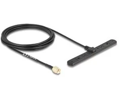 Delock 5G LTE Antenne SMA Stecker 3 dBi omnidirektional starr mit Anschlusskabel RG-174 3 m Klebemontage outdoor juodas