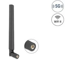 Delock 5G LTE GNSS WiFi 6 Antenne SMA Stecker 0,9 - 4,1 dBi 183 mm omnidirektional mit Kippgelenk juodas