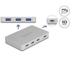 Delock 7 Port USB Hub su 4 x gniazdo USB Type-C i 3 x gniazdo USB Typ-A su PD 82 W (64279)