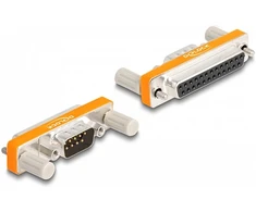 Delock Adapteris D-Sub 9 Pin Stecker mit Muttern zu D-Sub 25 Pin Buchse mit Schrauben