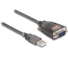 Delock Adapteris USB 2.0 Typ-A zu 1 x Seriell RS-232 D-Sub 9 Pin Stecker mit Muttern mit 3 x LED 3 m