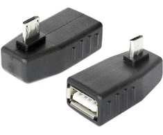 Delock Adapteris USB microUSB male > USB 2.0 female, OTG, 90° rectangular (65474)