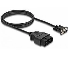 Delock Adapterkabel OBD-2 Stecker auf Sub-D 9 Pin Buchse mit Schrauben 1,15 m