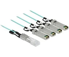 Delock Aktives Optisches Kabelis QSFP+ zu 4 x SFP+ 10 m