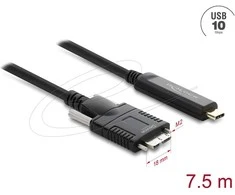 Delock Aktives Optisches Kabelis USB 10 Gbps USB Type-C Stecker zu Typ Micro-B Stecker mit Schrauben 7,5 m