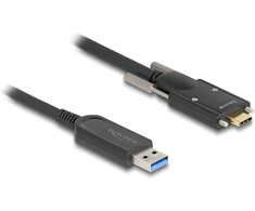 Delock Aktives Optisches Kabelis USB 10 Gbps Typ-A Stecker zu USB Type-C™ Stecker mit Schrauben seitlich 5 m