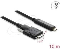 Delock Aktives Optisches Kabelis USB 10 Gbps USB Type-C Stecker zu Typ Micro-B Stecker mit Schrauben 10 m