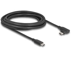 Delock Aktives USB 10 Gbps Kabelis USB Type-C™ Stecker zu Stecker gewinkelt links / rechts 3 m 8K PD 60 W mit E-Marker