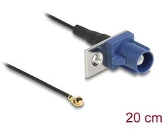 Delock Antennenkabel FAKRA C Stecker zu MHF® I Stecker 1,13 - 20 cm 1 vorgestanztes Loch