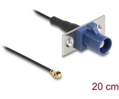 Delock Antennenkabel FAKRA C Stecker zu MHF® I Stecker 1,13 - 20 cm 2 vorgestanzte Löcher
