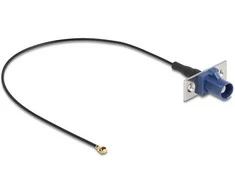 Delock Antennenkabel FAKRA C Stecker zu MHF® I Stecker 1,13 - 20 cm 2 vorgestanzte Löcher