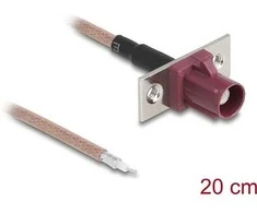 Delock Antennenkabel FAKRA D Buchse zu offenen Kabelenden RG-316 20 cm 2 vorgestanzte Löcher