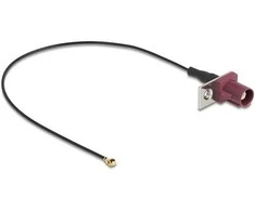 Delock Antennenkabel FAKRA D Stecker zu MHF® I Stecker 1,13 - 20 cm 1 vorgestanztes Loch