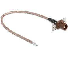 Delock Antennenkabel FAKRA F Buchse zu offenen Kabelenden RG-316 20 cm 2 vorgestanzte Löcher