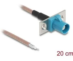 Delock Antennenkabel FAKRA Z Buchse zu offenen Kabelenden RG-316 20 cm 2 vorgestanzte Löcher