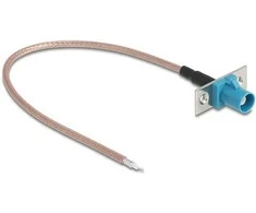 Delock Antennenkabel FAKRA Z Buchse zu offenen Kabelenden RG-316 20 cm 2 vorgestanzte Löcher